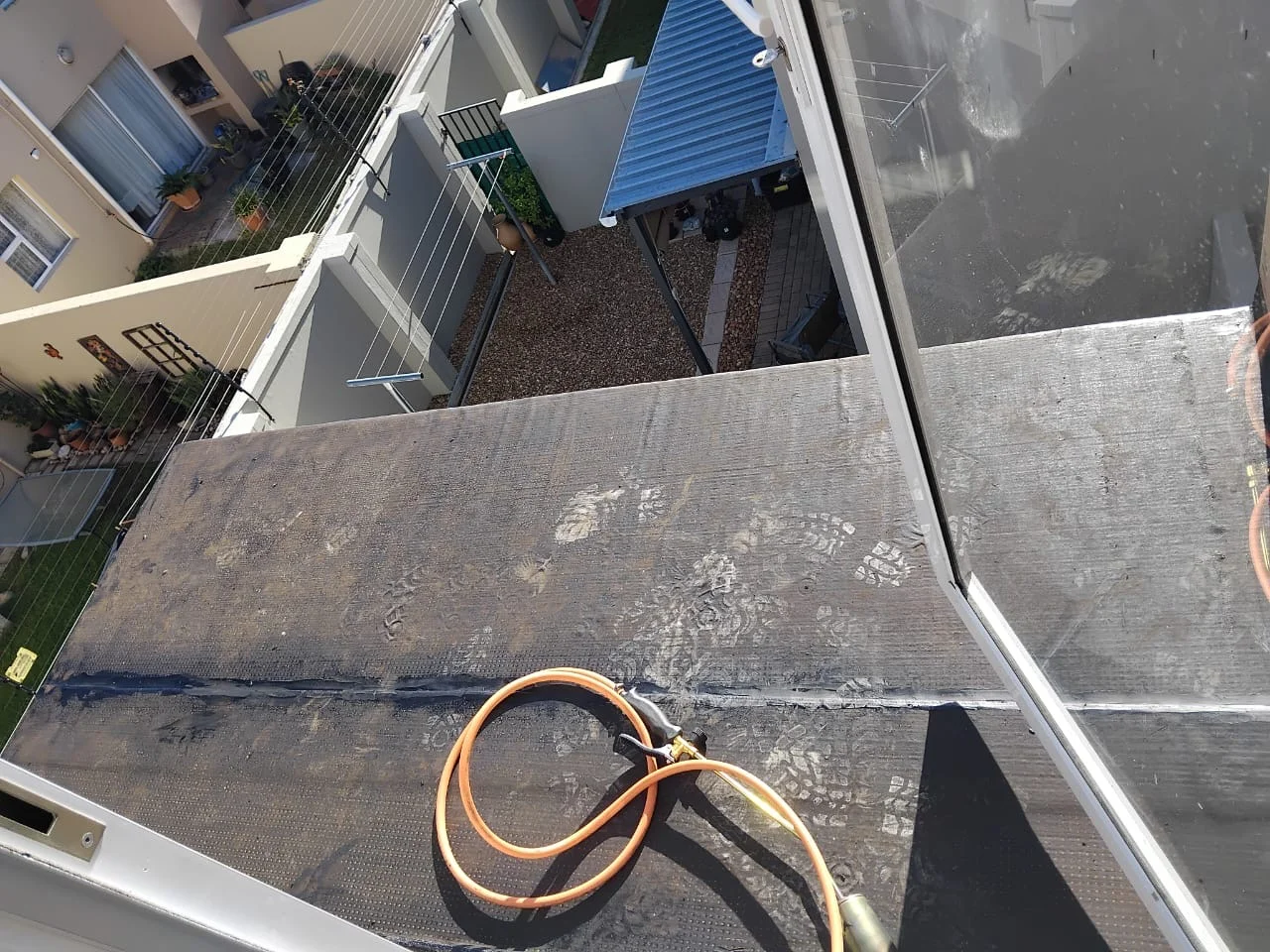 Balcony before waterproofing — bare surface